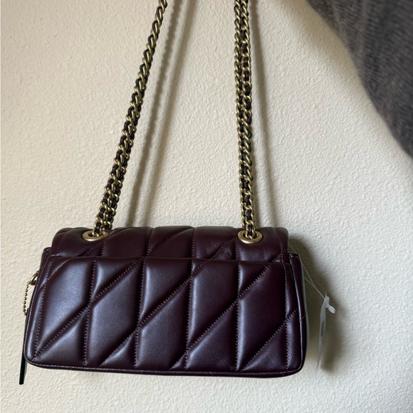 COACH Quilted Black Currant Tabby 20 Leather Shoulder Bag - Picture 2 of 13